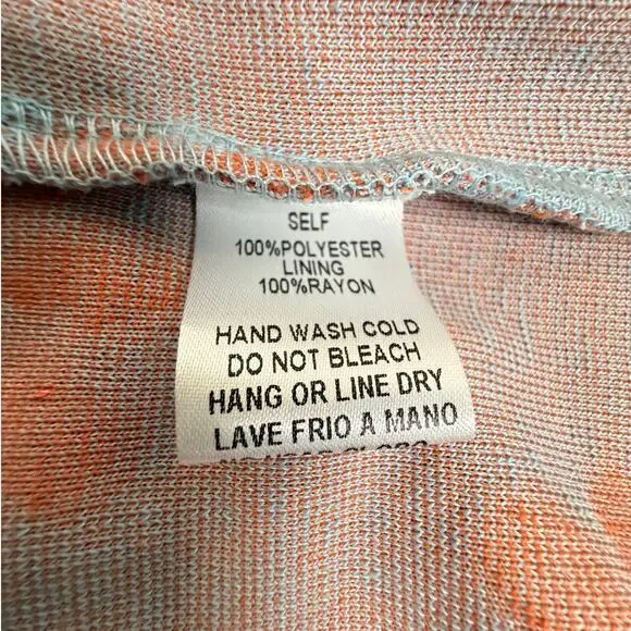 NWOT Easel Blue/Orange Daisy Floral Print Mini Dress Size LARGE - Picture 5 of 5